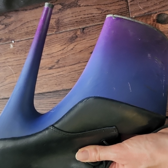 8" ankle boots with blue and purple heel - Picture 4 of 4